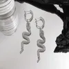 Boucles d'oreilles pendantes Freetry brillant plein strass serpent en forme de goutte pour les femmes exquis Animal Long pendentif bijoux de mariage