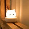 Nattljus barnljus USB laddar söt husdjur med sovande klappa lilla ledtecknad atmosfär gåva