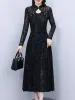 Abito 2023 Vintage nero stile Hepburn abito da donna aderente sexy party night abito longuette autunno inverno elegante abito lungo formale di lusso