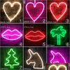 Led Neon Sign Led Neon Light Usb Rechargeable/Battery Decorative Lights Colorf Rainbow Sign For Room Home Drop Delivery Lights Lightin Dhdio