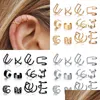 مقطع المسمار مرة أخرى 12 PCS/Lot Punk Clip Simple Clip on Onring مجموعة للنساء المسمار الأبعاد الخلفية لا يوجد ثقب الكفة أزياء أنثى PAR DHGXC