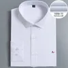 Camisa masculina cor solida camisa de negócios moda casual slim branco camisa de manga comprida roupas de marca masculina 240307