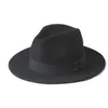 2 große Größe 100 % Wolle Herren Filz Trilby Fedora Hut für Gentleman breite Krempe Top Cloche Panama Sombrero Cap Größe 56-58 Größe 59-61 cm Y19304Z