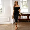 Jurk Mode Elegante Feestjurk Vrouwen Avond Strapless Zonnejurk Bruiloft Banket Prom Cocktailjurken Vrouwelijke Slanke Luxe Outfit