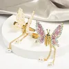 Hårtillbehör 10 Styles Girls Moving Farterfly Clip Sweet Hairpin Side Bangs Shaking Rhinestone Wing Pearl Tassel Barrettes smycken