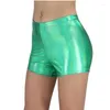 Kvinnors shorts slipsar hologram laser kvinnlig sexig solid färg glänsande dans exotiska nattklubb låg midja byxor show slitage