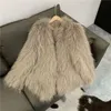 Manteau femme tissé Double face en cuir de raton laveur, court, à la mode, amincissant, vraie fourrure, 2023, 389496