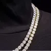 Hoge kwaliteit op maat gemaakte 6 mm moissanite diamanten tennisketting 925 sterling zilver geelgouden diamanten ketting