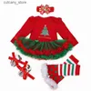 Jumpsuits Christmas Baby Girl Summer Suit New Year Infant Clothes Sets Newborns Baby Bebe Rompers Christmas Party Cosplay Gift 6 9 12 18M L240307