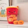 Animaux en peluche Un sac de 8 pièces Boba Pudding peluche patte de chat goji lait thé câlin peluche créative oreiller dessin animé enfants cadeau 230211 240307