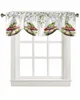 Curtain Frog Mushroom Flower Watercolor Short Window Adjustable Tie Up Valance For Living Room Kitchen Drapes