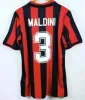 レトロサッカージャージの長袖Kaka Baggio Maldini Van Basten Pirlo Inzaghi Gullit Shevchenko Vintage Shird Classic Football Shirt 96 97 06 07