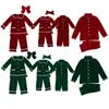 Pigiama natalizio coordinato per ragazze e ragazzi Set pigiama in velluto rosso per bambini Baby Enfent Sleepwear Blank PJS per bambini 240304