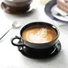 Design Kleurrijke Koffieset Koffiekop en Schotel Onderglazuur Laag Porselein Cappuccino Latte Kop 250ml 240222