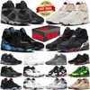 Med Box Jumpman 8 8S Herrkvinnor Basketskor Gunsmoke Playoffs Aqua Chrome Cool Grey Countdown Pack Men Trainers Outdoor Sports Sneakers