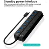 3.0 High Speed ​​USB Hub 3 0 7 Ports för PC Computer Docking Station Adapter Splitter Hard Drives Mustangentbord