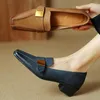 Dress Shoes Plus Size 34-41 Women's Sheepskin Slip-on Pumps Square Toe OL Style High Quality Soft Comfortable Loafers Daily Sale