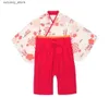 Combinaisons Printemps automne bébé à manches longues body bébé japonais Kimono été enfants filles Kimono nouveau-né garçons vêtements bébé fille barboteuse L240307