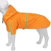 Vêtements pour chiens Cape réfléchissante petite avec grande veste de pluie manteau poncho rayure chiot imperméable animaux imperméables en plein air