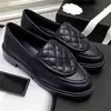 Designer shoes lady real leather dress shoe embroidery comfortable women loafers moccasin platform mules slip-on loafer single shoes gold buckle black white