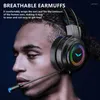 Professional Gamer Headset With Led Light Gaming For Computer PS4 PS5 Usb Headphones Bass 7.1 Stereo PC Wired Mic Earphones