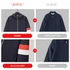 Men's Jackets Browin TB new autumn and winter jacket hooded daily sports style stand collar wearing striped jacket