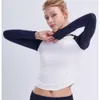 LU-1018 Yoga Top Long Sleeved Shirt for Womens Skin friendly Running Fitness Sports Tees Workout Wear Gym Clothes