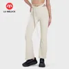 L-091 Calças esportivas femininas, calças justas largas, calças pêssego de cintura alta com ajuste no quadril, calças largas elegantes de supermodelo, dança versátil LU-MELUCK
