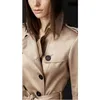 Trench Coat femmes 2024 automne kaki noir et vin rouge S-2XL Double boutonnage Long coupe-vent mince Feminina 240307