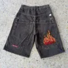 Mäns jeans designer jeans europeiska amerikanska hiphop mörk och knäppa stil tryckt denim shorts personlighet rakt ben bred