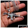 Hanger Kettingen Update Roestvrij Staal Hine Gun Ketting Oude Sier Hanger Kettingen Hip Hop Kettingen Mode-sieraden Voor Vrouwen Mannen Dhvkh