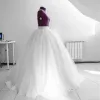 تنورة قبالة أبيض منتفخ Maxi Skirt Tulle تنورة طويلة مرنة النساء عالية الخصر جيرز الزفاف الزفاف لحفل الزفاف ثوب الكرة المخصصة