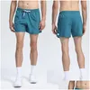 Yoga Outfit Lu Mens Jogger Sports Shorts pour la randonnée à vélo avec poche Casual Training Gym Pantalon court Taille M-4XL respirant R260 Drop Dhsfp