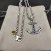 DY collier torsadé bijoux pour hommes perle charme vintage collier de créateur femmes strass classique réglable longue chaîne homme avec pendentif zh141 B4