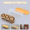 Tumbler Silicone Ice Cube Tray With Lock 3 Cavities Food Grade Kylskåp Summer 40oz Cup Cylinder Ice Ball Maker Mold Kitch 0307