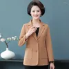 Women's Suits Middle-Aged Mother Thin Blazer Women Spring Autumn Fashion Single-Breasted Casual Short Suit Jacket Female Slim Tops H3088