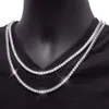 Hip Hop Style Gold Plated Moissanite Diamond 2mm Choker 925 Silver Tennis Chain Necklace for Women