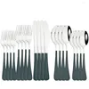 Dinnerware Sets Zoseil-Juego Vajilla 20 Piezas Acero Inoxidable Cubiertos Occintales Cuchillo Espejo Tenedor Cuchara Cubierto