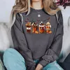 Kvinnors hoodies skelett kaffekoppar tröja halloween skräck hoodie film inspirerad tröja crewneck tröjor