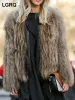 Fur LGRQ 2024 Trendy Elegant Temperament Imitation Fox Hair Short Jacket Women's Winter Fashion Luxury Casual Faux Fur Coat 19F3812