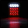 أجزاء السيارات الأخرى 2PCs 16 LEDS LEDS Tail Light Brake عكسي لـ Wrangler YJ TJ CJ CJ5 CJ7 Jeep Truck Boat Lorry Van Trailer Caravan LIG DH4GC