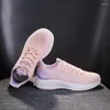 Zapatos informales para mujer, zapatillas deportivas para correr de malla con cordones, planos, cómodos, transpirables, color negro, talla 35-40, mocasines, regalo para madre