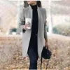 Blends 2022 New Winter Warm Topcoat Womens Artificial Wool Coat Trench Jacket Ladies Warm Long Overcoat Outwear Thick Clothes casaco