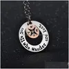 Pendant Necklaces Not All Who Wander Are Lost Necklaces For Women Gold Sier Big Small Compass Round Pendant Chains Fashion Inspiration Dhifo