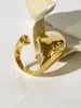 Perisbox Modern Solid Gold Plated Overdimased Open Dome Ring for Women Y Statement Large Finger Rings Fashion Party Jewelry 240305