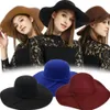 Sombreros de ala tacaña Otoño Invierno Bowler para mujer Moda Lady Wide Lana Fieltro Fedora Hat Floppy Cloche Black267k