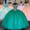 Vestidos de quinceañera verdes, vestido de fiesta largo con hombros descubiertos, vestido de fiesta para dulces 16, desfile de cumpleaños y disfraces