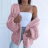 Giubbotti da donna 2024 Arrivo Donna Autunno Inverno Manica lunga Cardigan Cappotto Colletto di moda Allentato Mohair Streetwear Pieno Solido Tenere in caldo