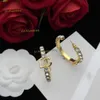 Charm Stud MONOGRAM Ladies Designer Earrings Studs D Colorful Crystal Pendants Gold Plated Womens Ear Designer Jewelry 2024 Designer Earrings Jewelry Stores