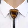 Bolo tie for man women Handmade Western Art Indian Alloy Necktie Triangle naturel stone 201028171Y